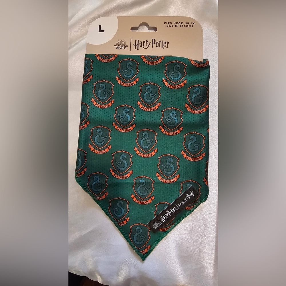 Sassy Woof Harry Potter Green Slytherin Dog Bandana (L)